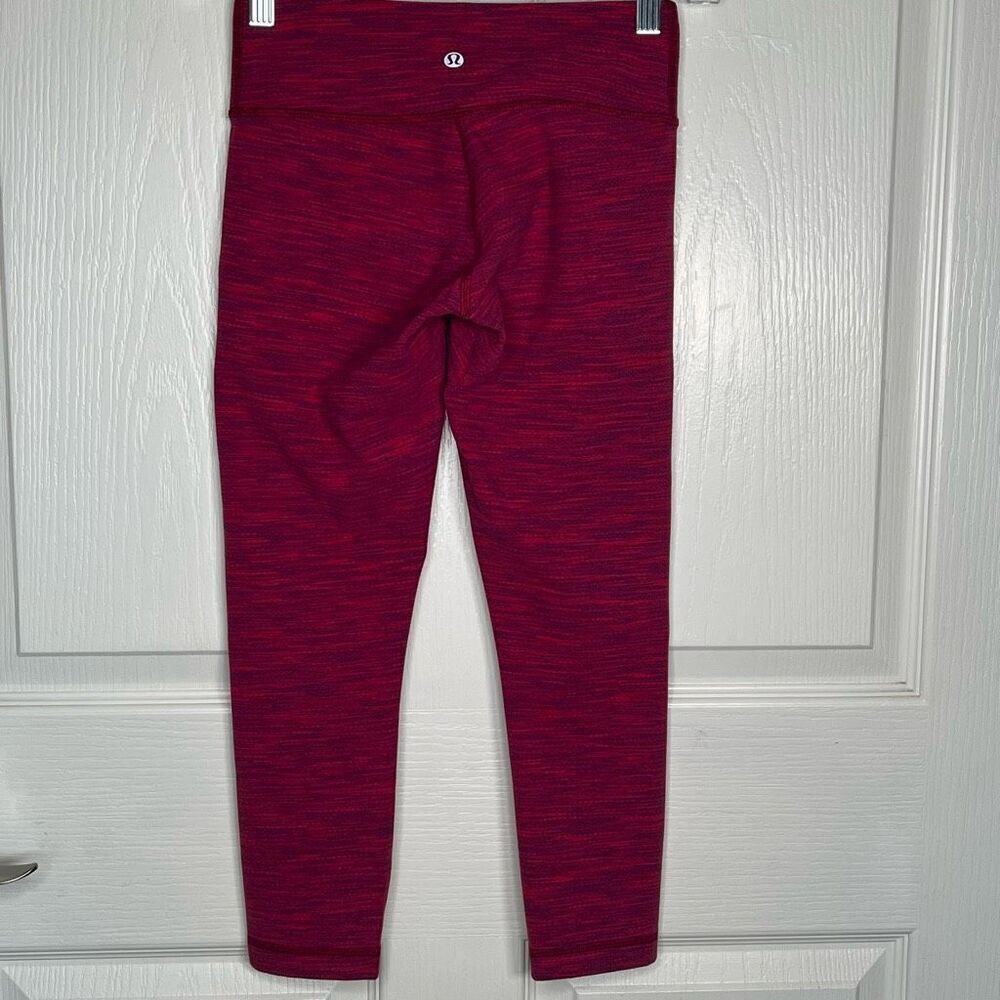 Lululemon Sz 2 Wunder Under Crop ll Leggings Diamond Jacquard Space Dye Bumble